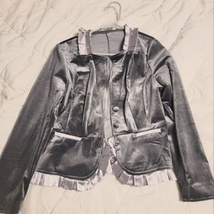 Velvet blazer, gray, size small